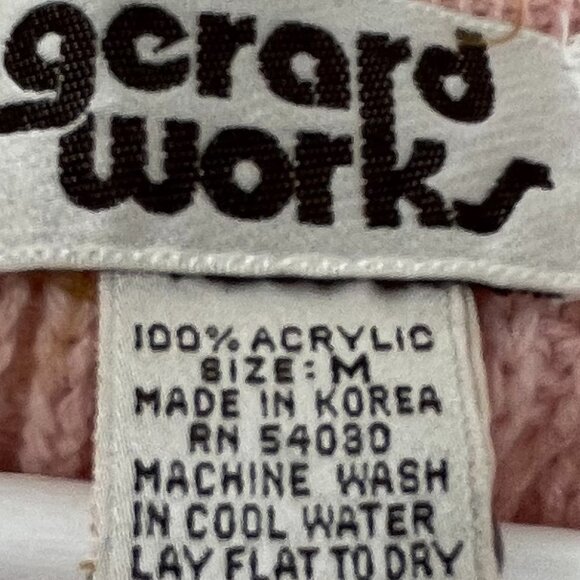 Vintage 80s Oversize Pink Knit Sleeveless Sweater M - Picture 5 of 5